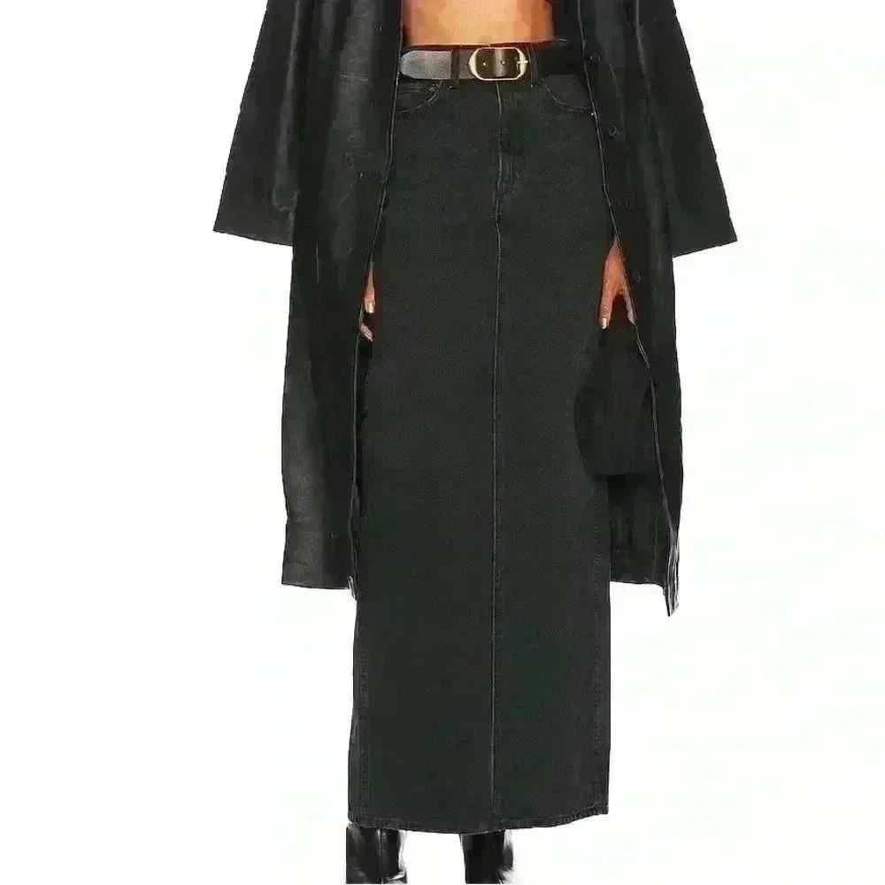 NWT REVOLVE GRLFRND Amara Maxi Pencil Skirt with Back Slit Size 28